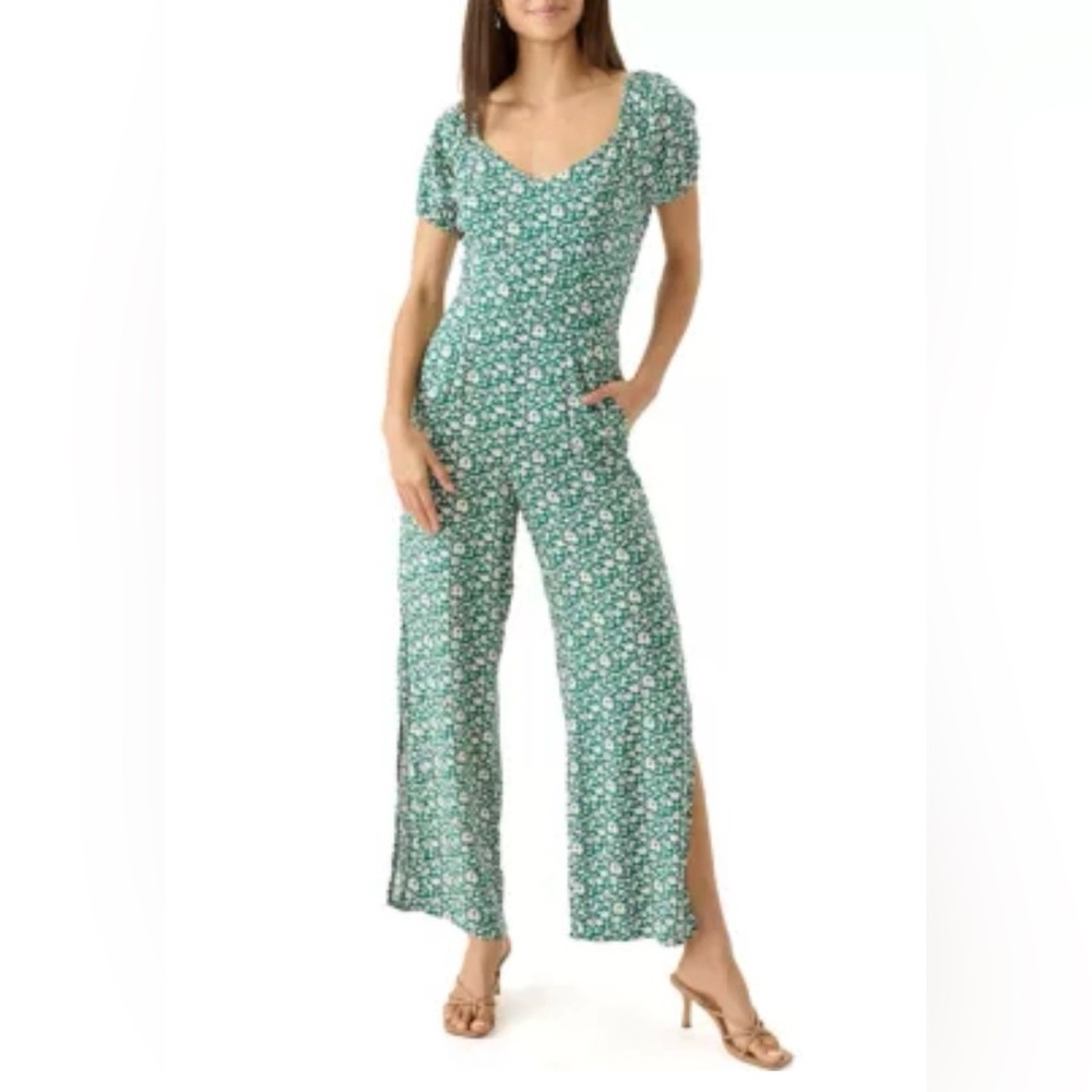 NWT AS U WISH Floral Green Jumpsuit